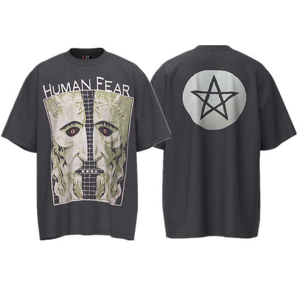 Camisetas 36% OFF Nevoeiro Manga Curta Homens American Vintage Manson Saint Dark Black VTG Feito Old Street T-shirt Fashion Label vrerew