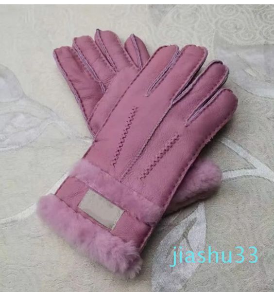 Damen-Lederhandschuhe, Schaffell, Pailletten, Damen, Winter, warm, modisch, winddicht, Frostschutzmittel, Outdoor-Geschenk