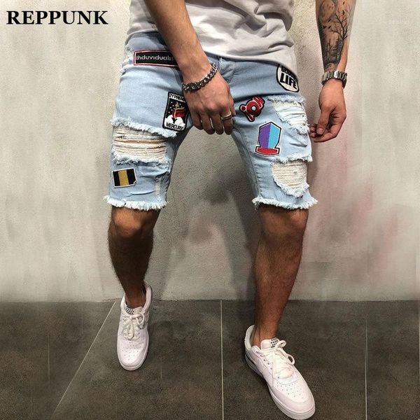 Jeans da uomo REPPUNK 2023 Pantaloncini casual alla moda Pantaloni sportivi da tasca slim fit da uomo Cool Summer Short