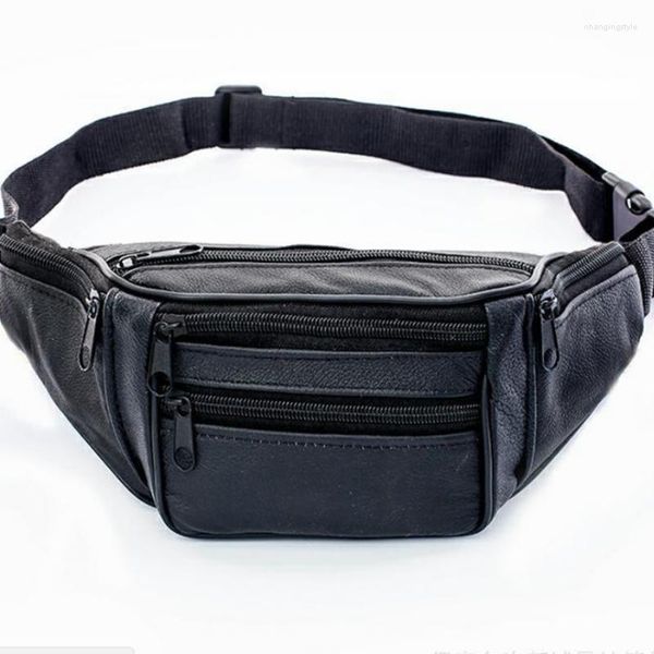 Bolsas de cintura 2023 Men time de couro casual fanny pack saco de bolsa bolsa de quadril pacote de esportes de viagem