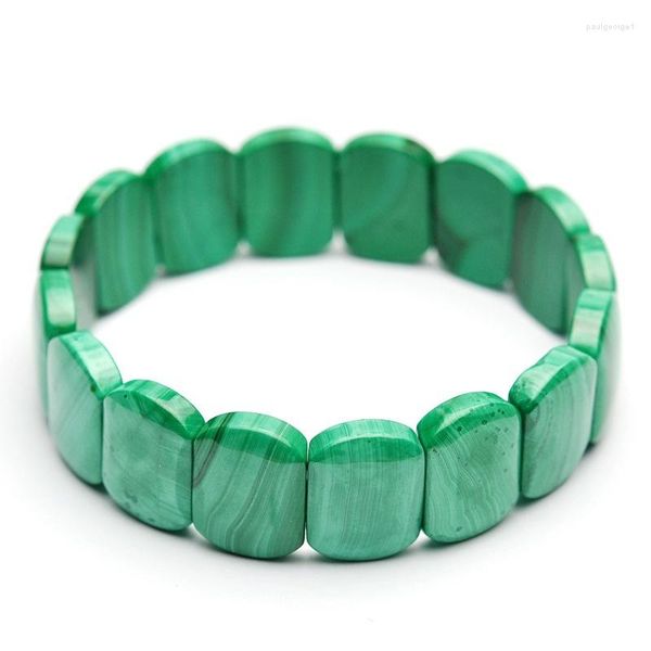 Strand Braccialetti naturali in pietra di malachite all'ingrosso Pattern Energy ROW ROW Lucky for Women Men Gift Cold Gioielli