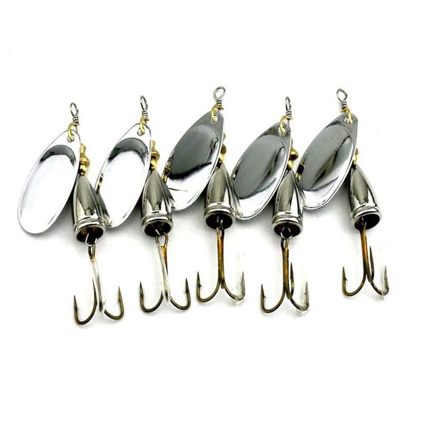 Hengjia 100pcs 6 5 см 8 5G Spinner Spoon Spoon Bait Fish Lure Hard Fishing Spoon Lure Metal Jigging Приманка для рыбалки.