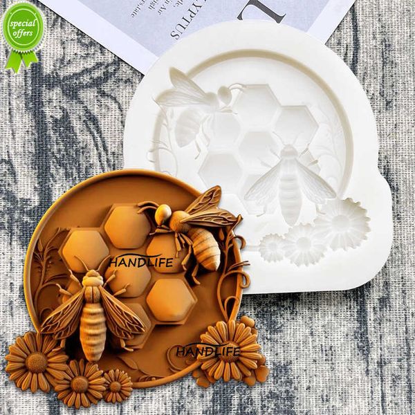 New Honeycomb Bee Daisy Silicone Sugarcraft Mold Resin Tools Cupcake Baking Mold Fondent Cake Decorating Tools