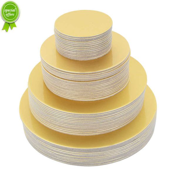 New Golden Round Cake Board Circle Base in cartone Diametro 10 16 22 26 cm Perfetto per decorare torte Cupcake Vassoio da dessert Strumenti per torte