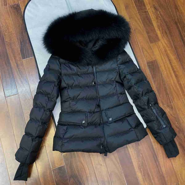 Parkas 2023 mesmo vestido de esqui para baixo high end feminino curto casaco com capuz fox gola de cabelo i1ye