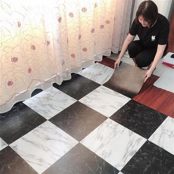 30 30cm adesivos de piso à prova d' água autoadesivos papéis de parede de mármore adesivo de parede de cozinha renovação de casa diy paster de chão dec282z