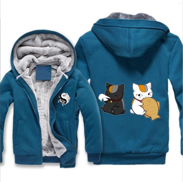 Erkek Hoodies Anime Natsume'un Arkadaş Kitabı Logo Fermuarı Uzun Kollu Eğlence Sweatshirt Kalın Ceket Cosplay Ceket