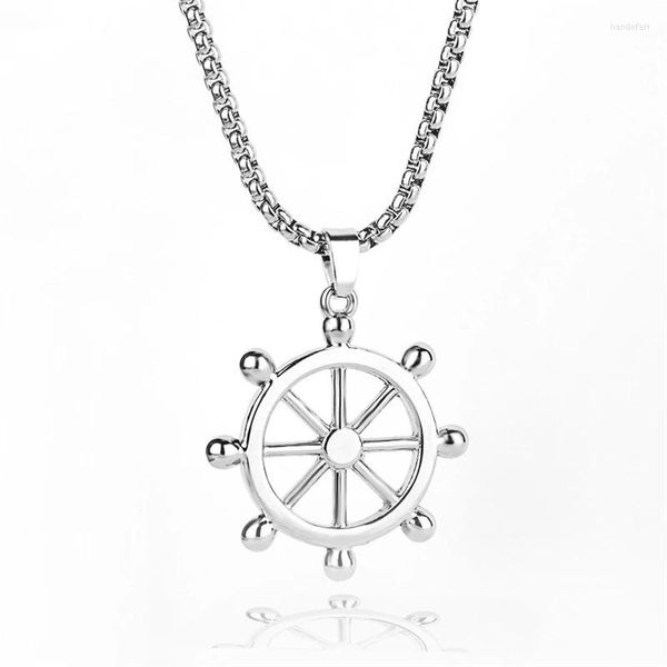 Подвесные ожерелья модные ожерелье Корабли колесо руль руль серебряный цвет подвески короткие длинные женщины мужчина подарки ювелирные изделия Кокер