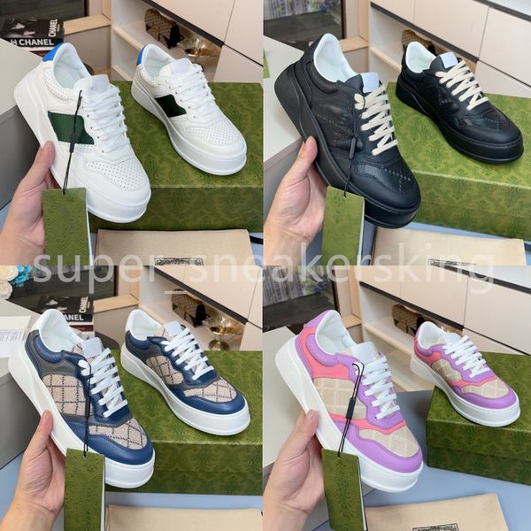 Designer Stripe Shoes Webbing Sneakers Uomo Donna Moda Lace-up Canvas Shoes Sneaker bassa con plateau taglia 35-45 con scatola