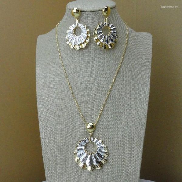 Halskette Ohrringe Set Yuminglai Italienischer Designer Schmuck 24K Dubai Kostüm FHK7299