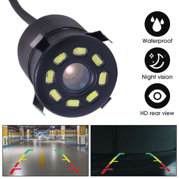 Aggiornamento 8 LED Telecamera per retromarcia per auto 170° HD Kit telecamera notturna Impermeabile Veicolo Telecamera per parcheggio automatico Navigazione DVD per SUV Camion CAMPER