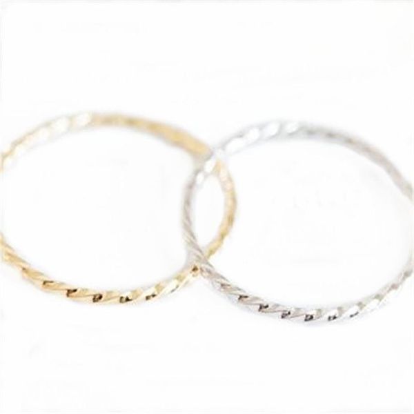 Gli ultimi anelli a fascia elementi Oro Argento anello impilabile considerevole impilabile da donna anelli rosa Intero226p