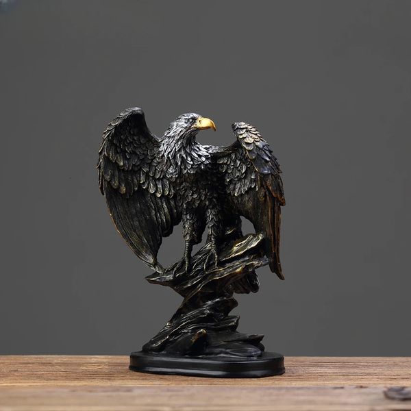 Novità Articoli Retro Aquila Scultura Decorazione della stanza Ornamenti Ricchezza Animale Ufficio Studio domestico Vivente Statua astratta Decor Regalo 231129