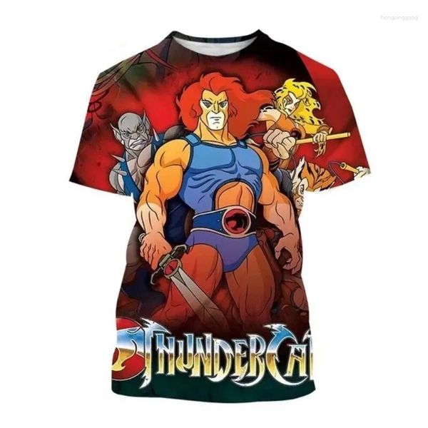 Herren T-Shirts Sommer Thundercats 3D-Druck T-Shirts Anime Streetwear Männer Frauen Mode Kurzarm Shirt O-Ausschnitt Kinder T-Shirts Tops Kleidung