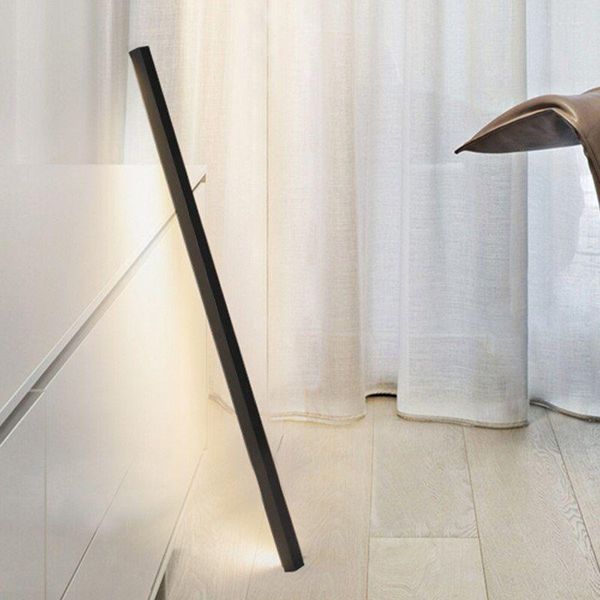 Пофы Морзы светодиодные полоски минималистские алюминиевые черно -золотые светильники для спальни для гостиной