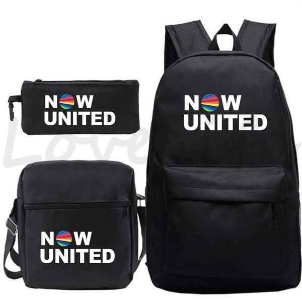 Rucksack Mochila Now United Prints 3-teiliges Set Rucksack für Teenager Büchertasche Mädchen Jungen Schultaschen Reiserucksack Tagesrucksack2066