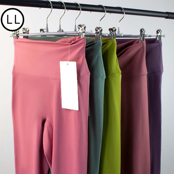 LL Pantaloni Yoga Push Up Leggings Fitness Donna Morbida Vita Alta Hip Lift Elastico T-Line Slim Fit Pantaloni Sportivi da Palestra Pantaloni da Corsa per Esercizi all'Aperto da Donna