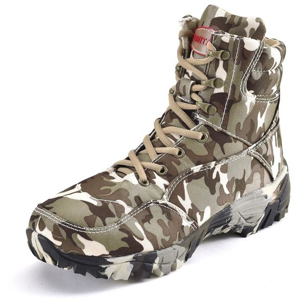 Botas homens qualidade militar força especial tático deserto combate tornozelo barcos exército sapatos de trabalho ao ar livre masculino camuflagem caminhadas 231130