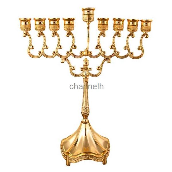 Kerzenhalter Menorah Kerzenständer Home Dekoration 9 Zweig Hochzeit Metall Kerzenhalter Chanukka Tisch Geschenk Je YQ231130