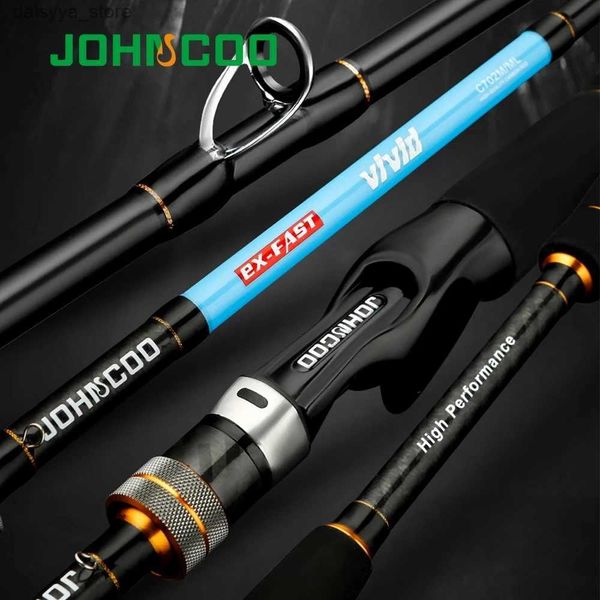 Canne da pesca per barche JOHNCOO VIVID II 1.92m 2.1m AJING Canna da spinning ultraleggera veloce UL / L M / ML Canna da trota a 2 sezioni Canna da pesca Baitcasting in carbonioL23118