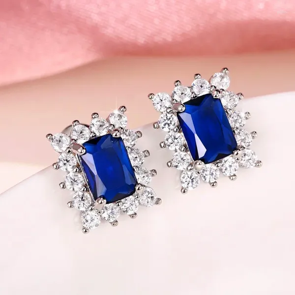 Brincos caoshi estilo moderno na moda orelha studs feminino deslumbrante azul cristal acessórios para a vida diária moda feminina chique jóias
