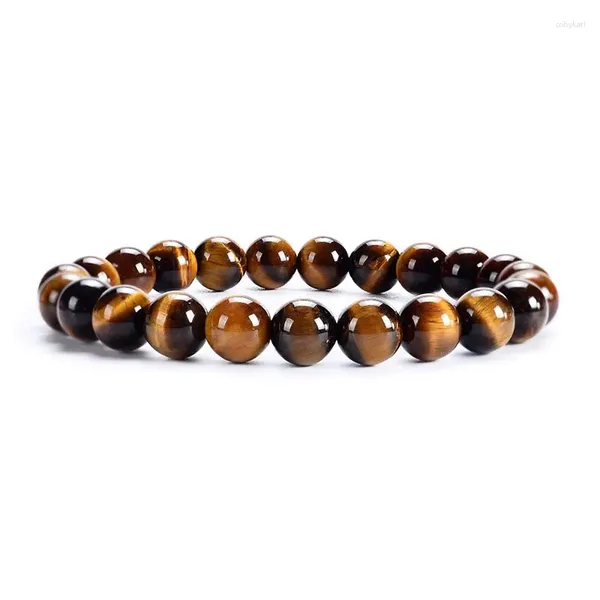 Strand original olho de tigre pulseira para homens saúde real natural pedra preciosa pedra pulseira de cristal 6 8 10 12mm proteção do grânulo x166