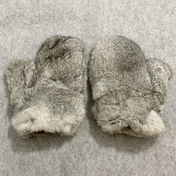 Перчатки с пятью пальцами, мужские зимние теплые перчатки из натурального меха кролика, модные перчатки унисекс из натурального меха кролика, русские женские меховые варежки 231130