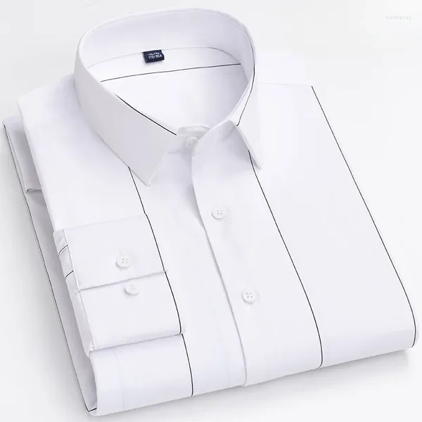 Camicie casual da uomo in camicia morbida elastica a maniche lunghe per uomo slim fit formale a righe semplici articoli top abbigliamento da ufficio