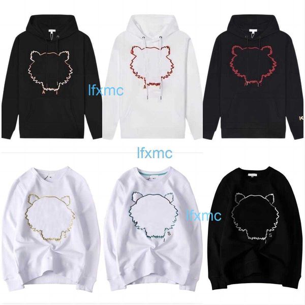 Erkek Hoodies Sweatshirts Tasarımcı Moda Kadınlar Ken Zoos Hoodie Tiger Head Advanced Nakış Yuvarlak Boyun Pullover Sonbahar Kış