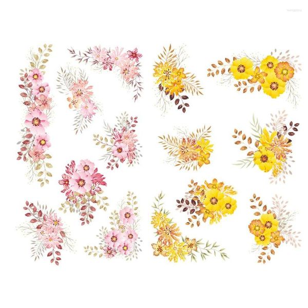 Adesivos de parede lindos adesivos de cluster de flor, decoração de decoração de fundo para decalques de arte doméstica embelezada