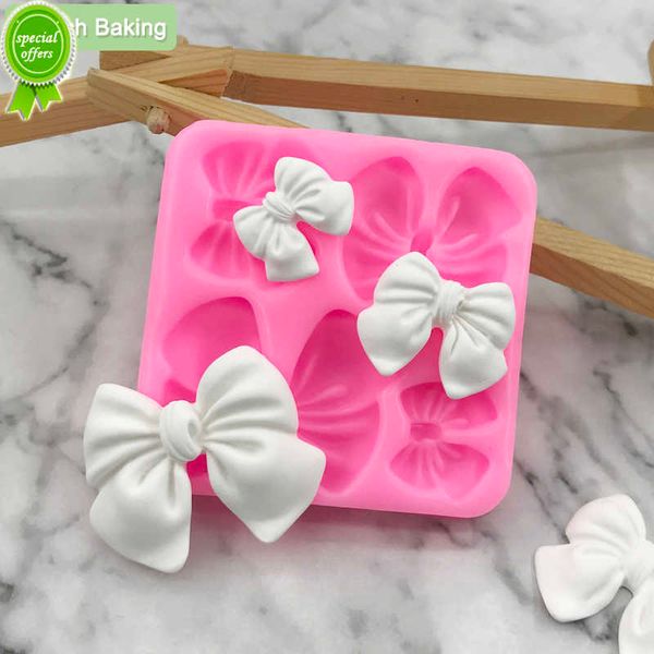 Neu NewArrive 1 stücke Nette Knoten Bogen Formen Weiche Silikon Fondant Harz Kunstform Kuchen Dekoration Gebäck Küche Backen Zubehör Werkzeuge