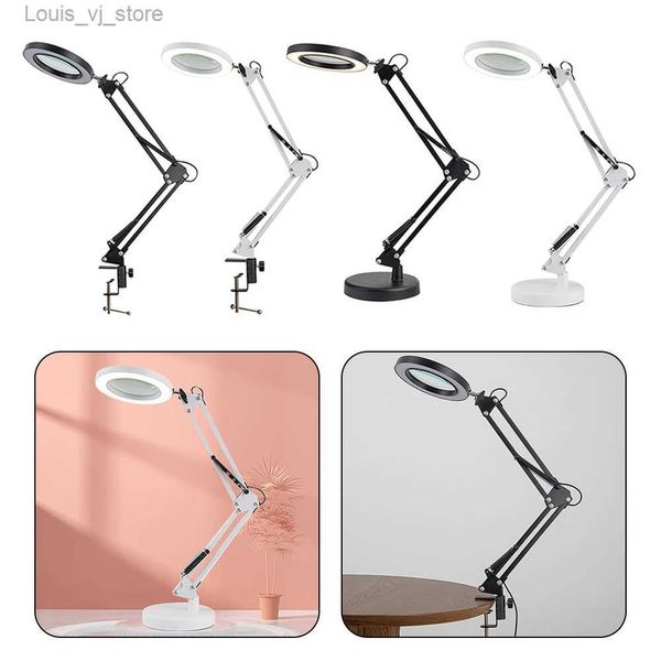 Buchlichter, beleuchtete 3-fach/5-fache Lupe, USB-Lampe, aufsteckbare Tischplatte, Schreibtisch, LED-Lesung, große Linse, beleuchtete Lupe, Beauty-Tool YQ231130