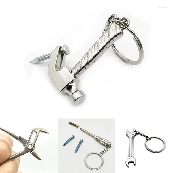 Schlüsselanhänger Kreative Schlüsselanhänger Hochwertige Legierung Mini Simulation Hammer Zangen Werkzeuge Schlüsselbund Rucksack Ring Hängen Mode Anhänger