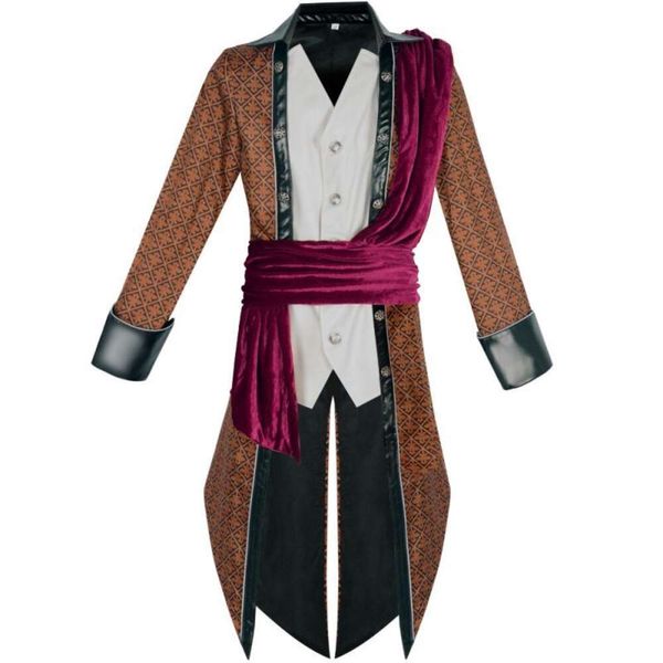 Halloween cosplay traje roupas no caribe masculino e feminino pirata casaco festa de natal vestir-se