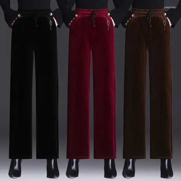 Женские брюки, женские классические винтажные бархатные брюки, весенние мешковатые свободные брюки 5XL с подвеской, широкие брюки, шикарные прямые брюки на шнуровке