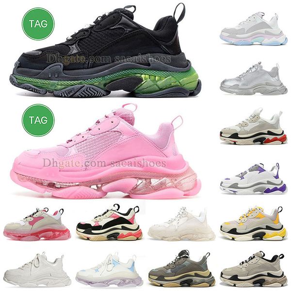 Luxe Triple S Bebê Rosa Sapatos Casuais Designer Mens Mulheres Barbie Pinks Preto Verde Vintage Bege Luz Azul Sneaker Dhgates Plataformas Treinadores Homem Mulher