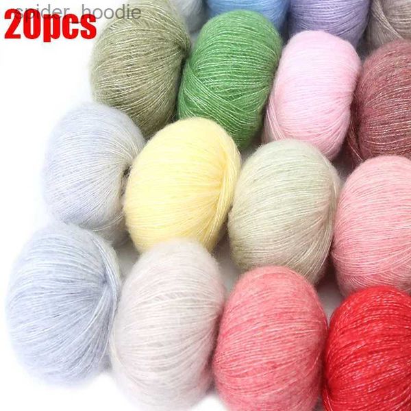 YARN 20pcs Mohair Yarn Crochet Crochet Free fios de lã para bebê para tricô Shl L231130