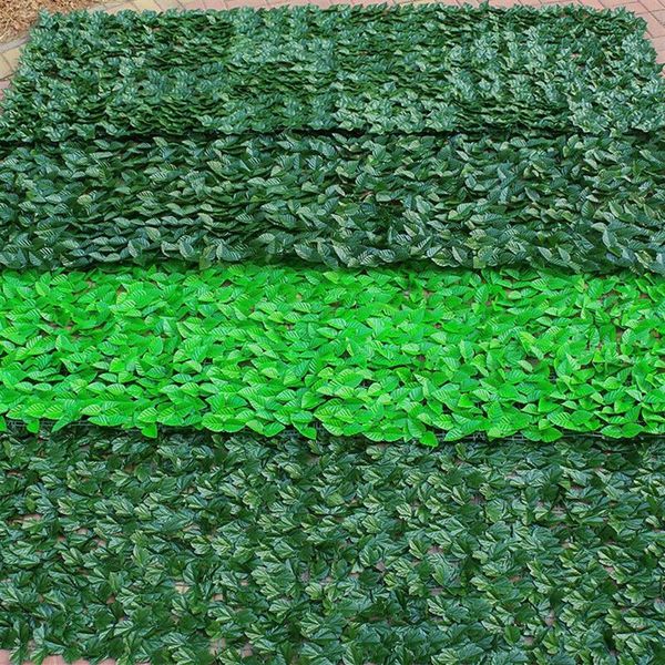 50X300CM Pflanzenzaun Künstliche Faux Green Leaf Sichtschutzplatten Rattan Outdoor Hedge Garden Home Decor2590