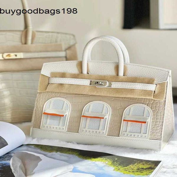 Bolsas de designer Mulheres Bolsas Casa Bolsa Adequado para HigOrder Home 20cm Pequena Casa Camada Superior Couro Platinum Bag Womens Genuine Handbag Alligator