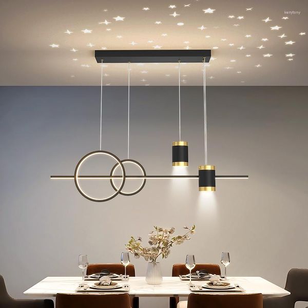 Lampadari Lampadari da pranzo in oro nero Lampade Decorazione domestica per interni per tavolo da pranzo Soggiorno Studio Illuminazione Effetto stella Dero