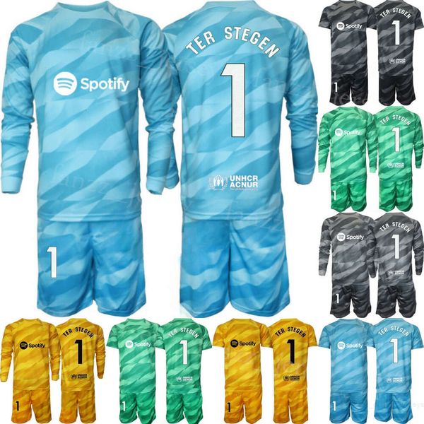 Club Team GK Manga Longa Futebol Inaki Pena Jerseys Set Goleiro Ander Astralaga Antoni Ramallets Victor Valdes Ter Stegen Camisa de Futebol Kits 23/24 Mens Kids BaSai