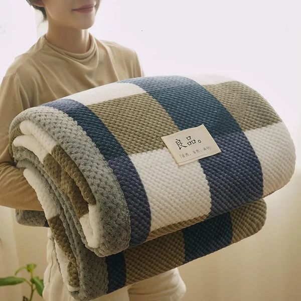 Одеяла вязаная одеяло, брось, мягкая пряжа, вязаная машина для машины для крючкового вязания крючком для дивана 231130
