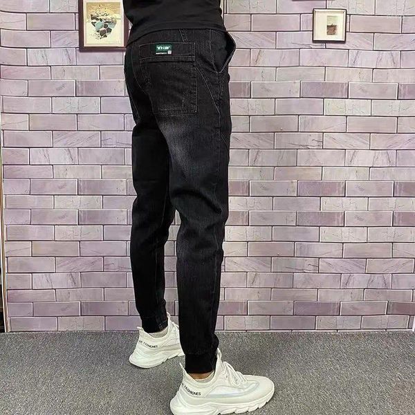 Pantaloni jeans da uomo Harem per uomo Pantaloni elasticizzati neri da cowboy maschili Punk Elegante estetica classica Kpop Casual Oversize Goth Xs