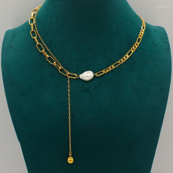 Catene Anietna Vintage Pearl 18k placcato oro Figaro catena mix collana originale design fresco regalo per le donne ciondolo gioielli di moda 2023