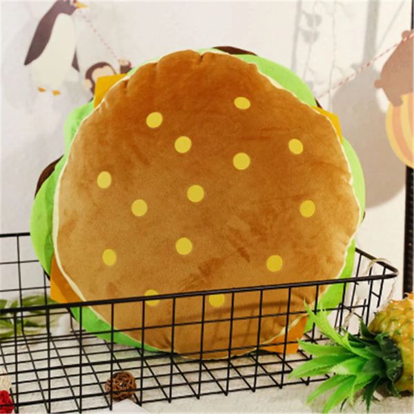 Plüschkissen Kissen 30/40 cm kreatives Hamburger-Plüschkissenspielzeug weich gepolstertes süßes Hamburger-Pommes-Frites-Kissen Junge Mädchen Geschenke 231129