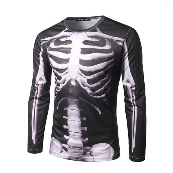 T-shirts pour hommes Ugly Funny Skeleton 3D Imprimé Hipster Party Holiday Costume d'Halloween