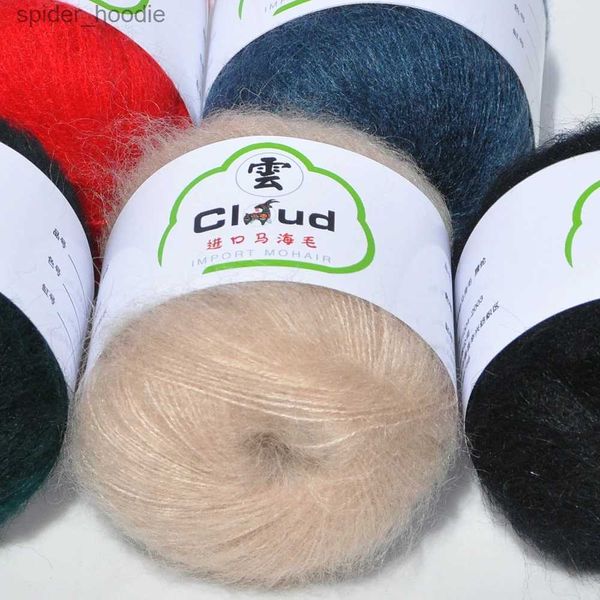 Fio atacado 25 g/lote diy fino macio mohair lã fio angora laine cashmere mão tricô crochê linha de pelúcia la grátis l231130