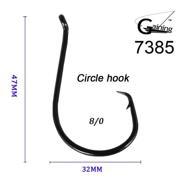 50 pz 8 0 Acciaio inossidabile ad alto tenore di carbonio Affilato chimicamente Polpo Circle Ocean Ami da pesca 7385 Ocean Fish Hook253D