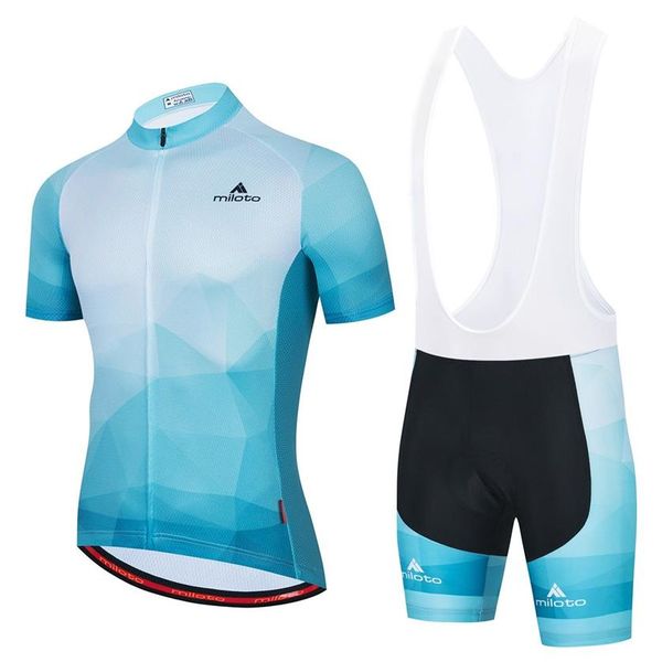 2022 Summer blu chiaro Pro Cicling Jersey Set di kit per biciclette sport di team sport traspiranti da uomo abbigliamento per biciclette da uomo m36249c