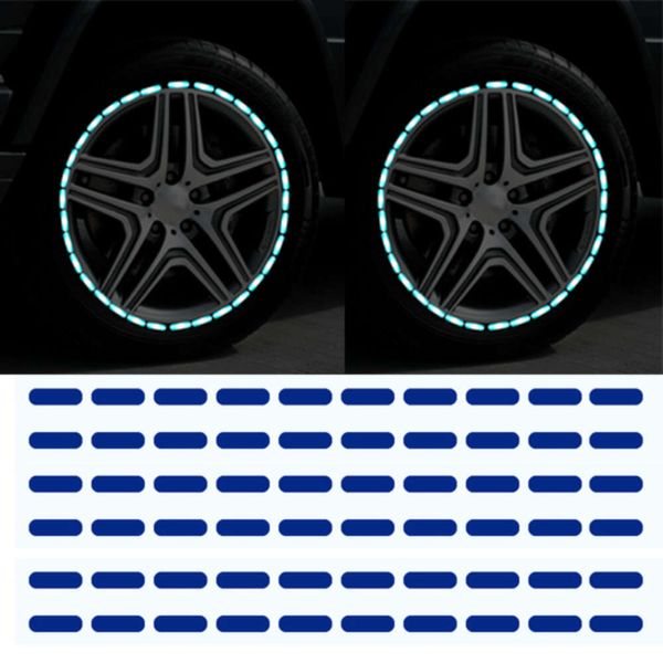 Atualização da roda do carro adesivo reflexivo auto guiador diy fita decorativa listra decoração exterior decalques luminosos de segurança acessórios do carro